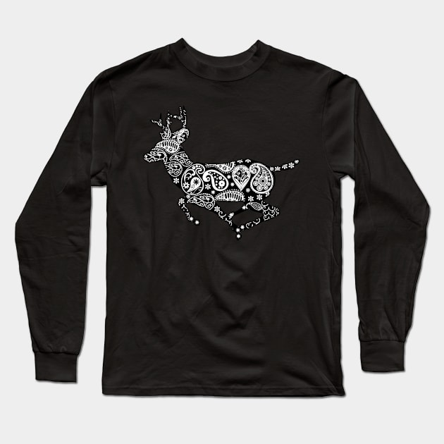 Mandala Deer Long Sleeve T-Shirt by epoliveira